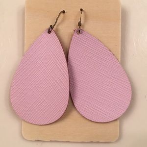 Pink Sugar leather earrings from Nickel & Suede
